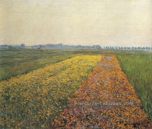 Les champs jaunes à Gennevilliers paysage Gustave Caillebotte Peintures à l'huile